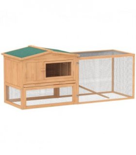 Wooden Rabbit Hutch Enclosure Run House 2 Tier Large Coop Run Pet