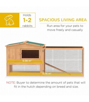 Wooden Rabbit Hutch Enclosure Run House 2 Tier Large Coop Run Pet