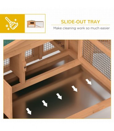 Wooden Rabbit Hutch Enclosure Run House 2 Tier Large Coop Run Pet