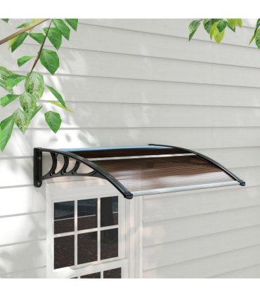 Porch Awning Polycarbonate Brown 75cm x 100cm x 23cm UV Water Cover Shade