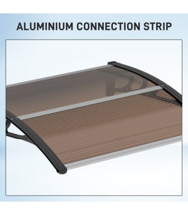 Porch Awning Polycarbonate Brown 75cm x 100cm x 23cm UV Water Cover Shade