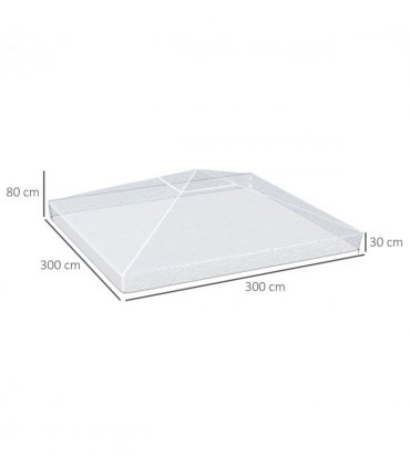 Gazebo Protective Cover Waterproof PVC Clear 300L x 300W x 80H cm 3 x 3 (m)