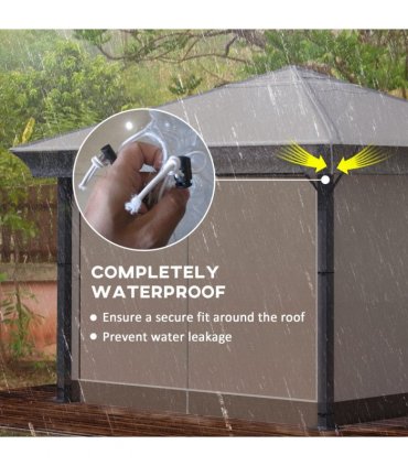 Gazebo Protective Cover Waterproof PVC Clear 300L x 300W x 80H cm 3 x 3 (m)