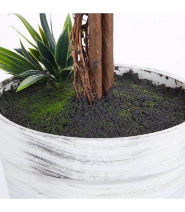 Plastic Green of 2 Potted Artificial Plants Ball Tree with Lavender Flowers