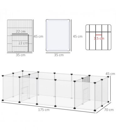 Pet Playpen, 18 Panels DIY Small Animal Cage for Guinea Pigs Hedgehogs