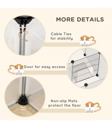 Pet Playpen, 18 Panels DIY Small Animal Cage for Guinea Pigs Hedgehogs