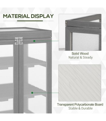 3-tier Wood Greenhouse Plant Storage Shelf Garden Cold Frame Grow House