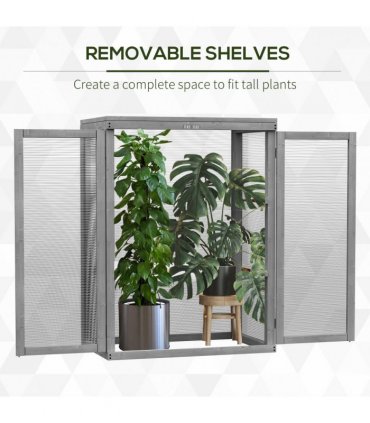 3-tier Wood Greenhouse Plant Storage Shelf Garden Cold Frame Grow House
