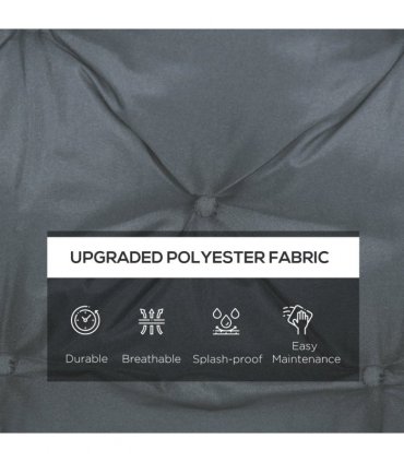 Outdoor Seat Pad Polyester Dark Grey 98L x 100W x 8D cm 2 Seater Garden Bench