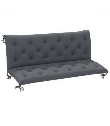 Outdoor Seat Pad with Ties Dark Grey Polyester 98L x 150W x 8D cm Garden Bench