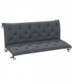 Outdoor Seat Pad with Ties Dark Grey Polyester 98L x 150W x 8D cm Garden Bench