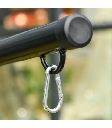 Metal Black 112cm x 79cm x 215cm Hammock Chair Stand Only Heavy Duty C-Stand