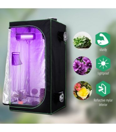 Outsunny Mylar Hydroponic Grow Tent w/ Floor Tray for Indoor Plant 80x80x160cm