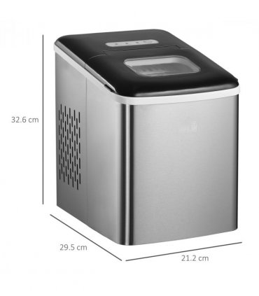 HOMCOM Ice Maker Machine Portable Counter Top Ice Cube Maker for Home Black