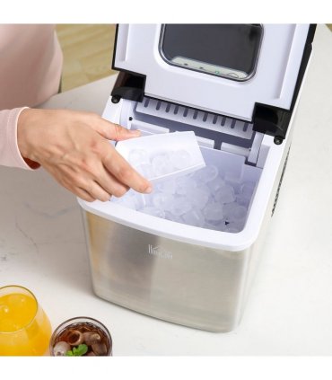 HOMCOM Ice Maker Machine Portable Counter Top Ice Cube Maker for Home Black