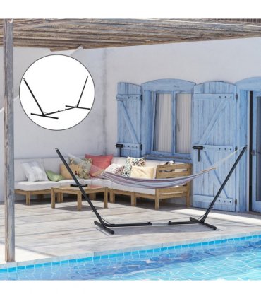 Hammock Stand Black Powder Coated Steel 313-388L x 109W x 116Hcm 12ft/3.8m