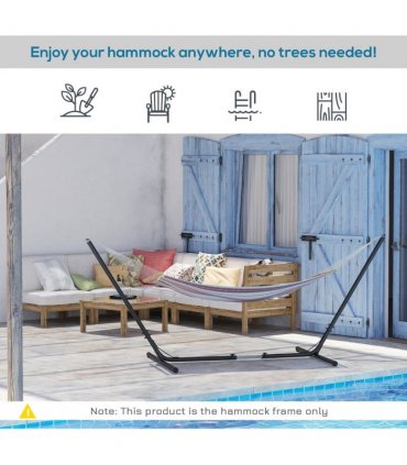 Hammock Stand Black Powder Coated Steel 313-388L x 109W x 116Hcm 12ft/3.8m