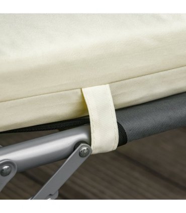 Set of 2 Lounger Cushions Deep Seat Patio Cushions with Ties White