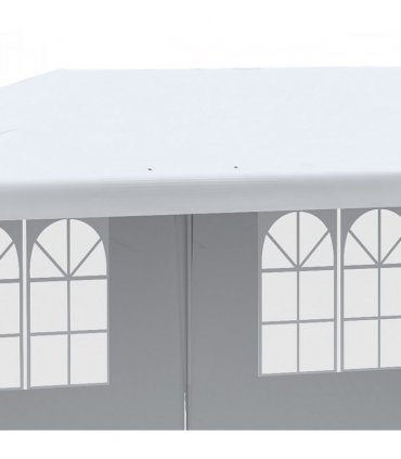 Garden Gazebo White Polyethylene Plastic 5.83m x 2.95m x 2.55m Large Spacious