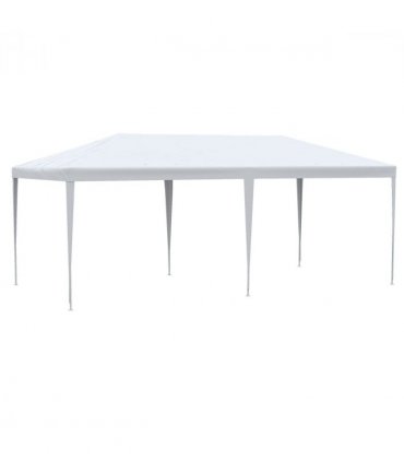 Garden Gazebo White Polyethylene Plastic 5.83m x 2.95m x 2.55m Large Spacious