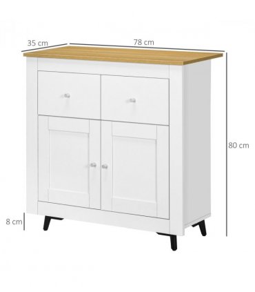 Sideboard Storage Cabinet Freestanding Kitchen Cupboard with Drawers