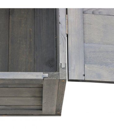 Tortoise House with Mesh Roof, Small Pet Reptile Wooden House, Grey