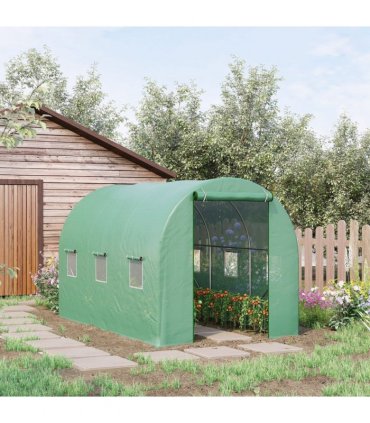 Polytunnel Greenhouse PE Cover Green 3.5L x 2W x 2H m Walk-in Tunnel Greenhouse