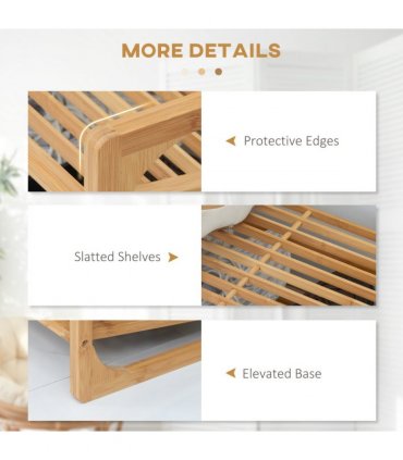 Bamboo Shoe Rack, 3-tier Shoe Storage Shelf for 9 Pair Shoes for Entryway