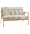 Love Seat Small Couch Linen Fabric Beige Coffee 2 Seater Sofa 124.5cm