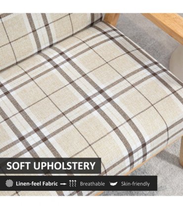 Love Seat Small Couch Linen Fabric Beige Coffee 2 Seater Sofa 124.5cm
