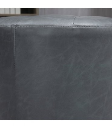PU Grey 45.5cm 360 Swivel Foot Stool Ottoman Thick Padding Steel Base Grey