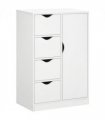 Storage Cabinet White Modern 4 Drawers 1 Shelf Particle Board 54cm x 29cm x 83cm