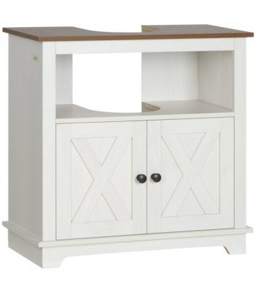 Bathroom Sink Cabinet White Particle Board 60W x 30D x 60Hcm Freestanding