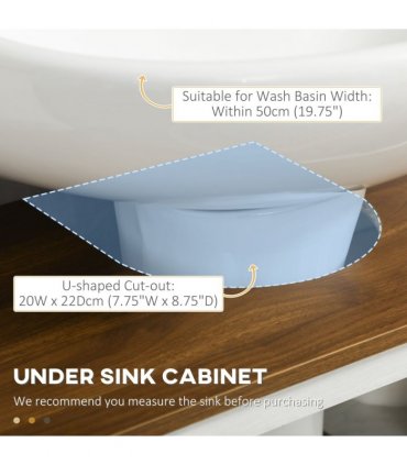 Bathroom Sink Cabinet White Particle Board 60W x 30D x 60Hcm Freestanding
