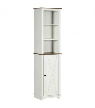 Tall Bathroom Cabinet Storage Cupboard with Door, Adjustable Shelves