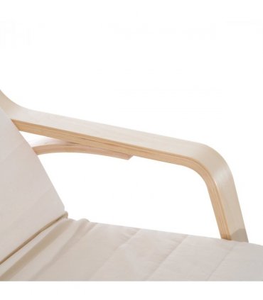 Rocking Chair Recliner Armchair with Adjustable Footrest, Cream White