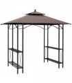 Brown metal 2.5x1.5m BBQ Tent Canopy Patio Outdoor Awning Gazebo Sun Shelter