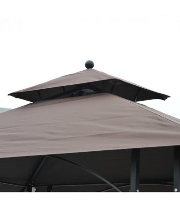 Brown metal 2.5x1.5m BBQ Tent Canopy Patio Outdoor Awning Gazebo Sun Shelter