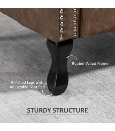 Chesterfield-style Wing Back Armchair Tufted Accent Chair Brown