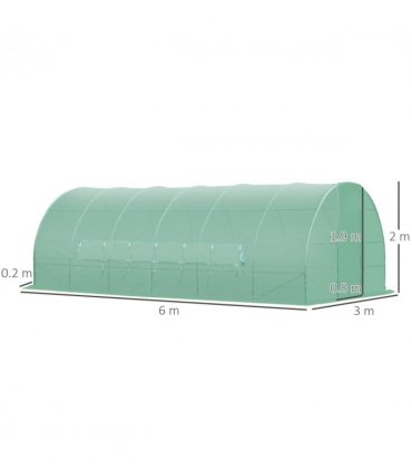 6 x 3M Reinforced Walk-in Polytunnel Garden Greenhouse Steel Frame