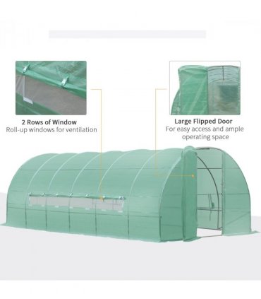 6 x 3M Reinforced Walk-in Polytunnel Garden Greenhouse Steel Frame