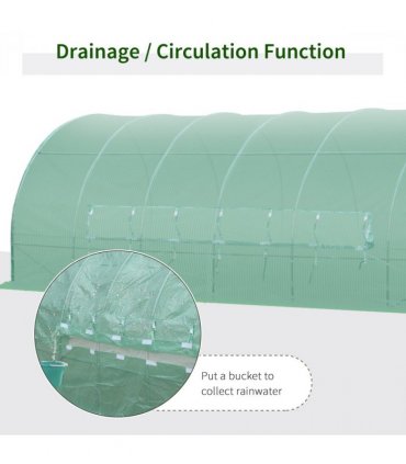 6 x 3M Reinforced Walk-in Polytunnel Garden Greenhouse Steel Frame