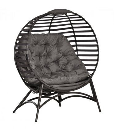 Steel Egg Chair Sand brown 118cm x 75cm x 139cm Single Seater Foldable Design