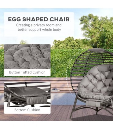 Steel Egg Chair Sand brown 118cm x 75cm x 139cm Single Seater Foldable Design