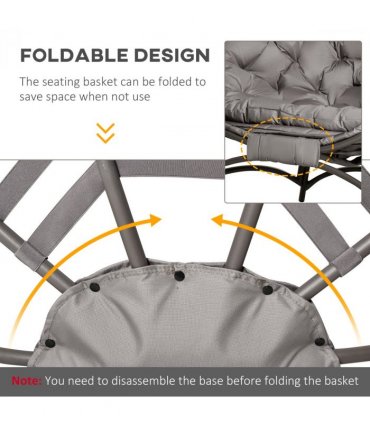 Steel Egg Chair Sand brown 118cm x 75cm x 139cm Single Seater Foldable Design
