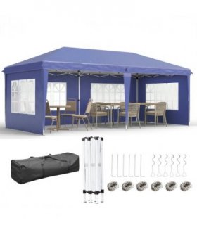 3 x 6m Heavy Duty Gazebo Marquee Party Tent with Storage Bag Blue