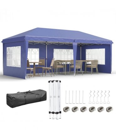 3 x 6m Heavy Duty Gazebo Marquee Party Tent with Storage Bag Blue