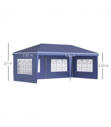 3 x 6m Heavy Duty Gazebo Marquee Party Tent with Storage Bag Blue