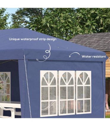 3 x 6m Heavy Duty Gazebo Marquee Party Tent with Storage Bag Blue