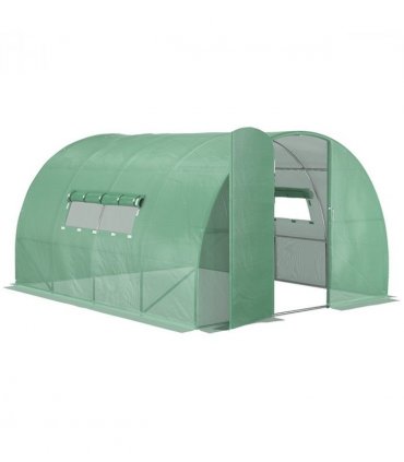 4 x 3M Walk-in Garden Polytunnel Greenhouse Galvanised Steel W/ Door
